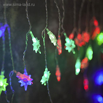 Гирлянда Бахрома с насадками Звезды Мульти свечение 1,8х0,5 м 48 LED IP20
