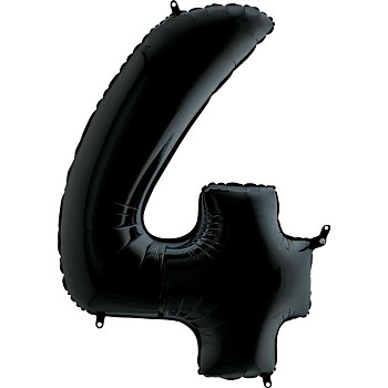 Г Цифра 4 (40"/102 см) Черный Black Пастель 1шт