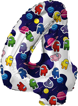 Р Цифра 4 (32''/81 см) Космонавтики 1шт