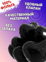 ПМ Сердце (19''/49 см) Черный Black Металлик 1шт в интернет магазине Праздникмастер