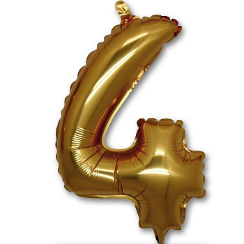 Г Цифра 4 (14"36 см) Золото Gold 1шт