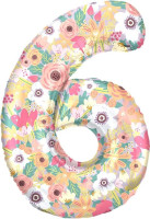 F Цифра 6 (34''/86 см) Цветочный вальс 1шт в интернет магазине Праздникмастер