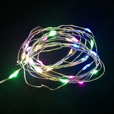 Светодиодная гирлянда Роса на батарейках 7м 70Led Разноцветный 1шт