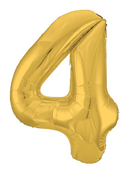 Р Цифра 4 (40''/102 см) Slim Золото 1шт