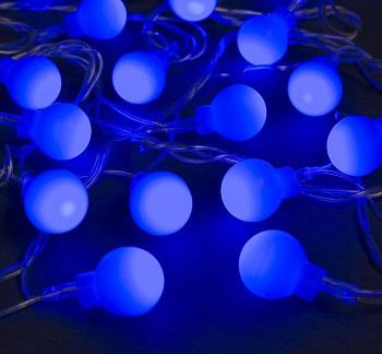 Гирлянда Нить с насадками Шарики синие Синее свечение 5 м 30 LED IP20