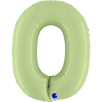 Г Цифра 0 (40''/102 см) Оливковый Olive Green Сатин 1шт в интернет магазине Праздникмастер