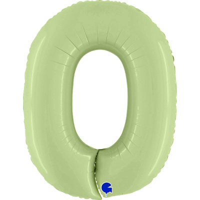 Г Цифра 0 (40''/102 см) Оливковый Olive Green Сатин 1шт в интернет магазине Праздникмастер