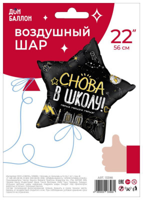 F Звезда (22''/56 см) Снова в школу 1шт в интернет магазине Праздникмастер