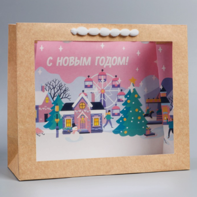 Пакет Крафт С НГ с PVC окном Fairytale 31х26х11см 1шт