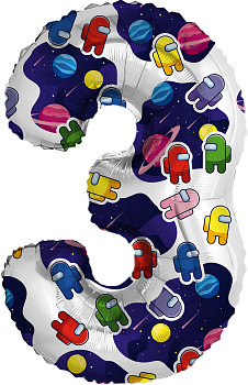 Р Цифра 3 (32''/81 см) Космонавтики 1шт