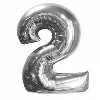ПМ Цифра 2 (32"/81 см) Серебро 1шт в интернет магазине Праздникмастер