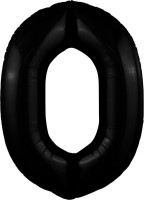 Р Цифра 0 (40"/102 см) Slim Черный 1шт в интернет магазине Праздникмастер