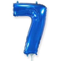Ф Цифра 7 (16"/40 см) Синий Blue 1шт в интернет магазине Праздникмастер