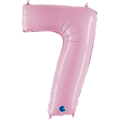 Г Цифра 7 (40"/102 см) Розовый Pink Пастель 1шт в интернет магазине Праздникмастер