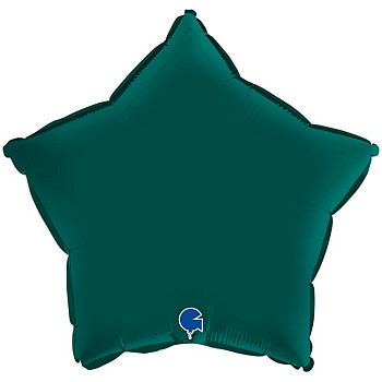 Г Звезда (18"/46 см) Зеленый Emerald Green Сатин 1шт