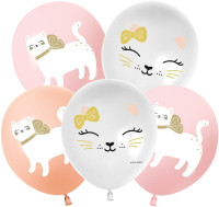 512 Шар (12''/30 см) Кошечка с бантом Ассорти Пастель 1ст 25шт 512 продажа в интернет - магазине ПраздникМастер