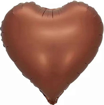 ПМ Сердце (19"/48см) Какао Cocoa Сатин 1шт