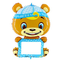 Г Фигура (40"/102 см) B-PAD с маркером Мишка в голубом 1шт в интернет магазине Праздникмастер