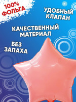 ПМ Звезда (19''/48 см) Розовый Pink Макарон 1шт в интернет магазине Праздникмастер