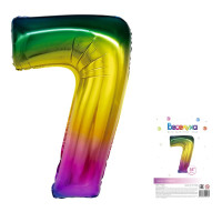 F Цифра 7 (34''/86 см) Радужный градиент 1шт в интернет магазине Праздникмастер
