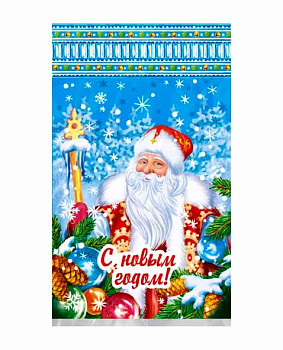 Пакет НГ ПП д/конфет Мороз 20х35см 1шт