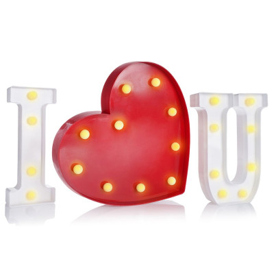 Набор световых фигур I Love You Белый/Красный 21-23,5см