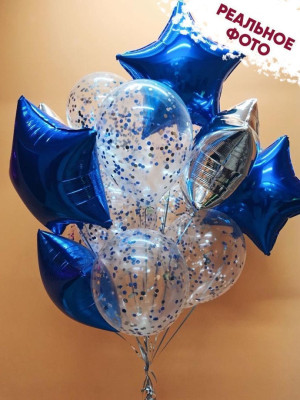 ПМ Звезда (19''/48 см) Синий Blue Металлик 1шт в интернет магазине Праздникмастер