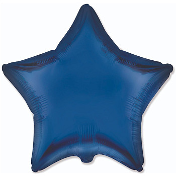 Ф Звезда (18"/46 см) Темно-синий Navy Blue Сатин 1шт