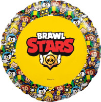 Р Круг (18"/46 см)  Бравл Старс Brawl Stars Герои дизайн №2 Желтый 1шт в интернет магазине Праздникмастер