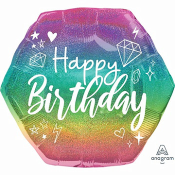 А Фигура (22"/55 см) С ДР НВ Радуга омбре Голография 1шт