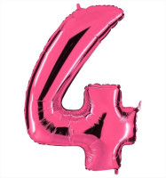 Г Цифра 4 (40"/102 см) Розовый Pink 1шт в интернет магазине Праздникмастер
