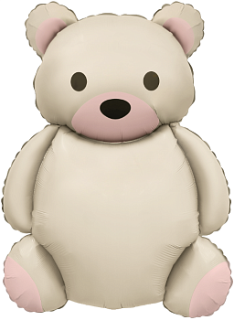 F Фигура (35''/89 см) Мишка Кремовый Сатин 1шт