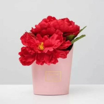 Сумка-кашпо Полуведро с ручками Розовый 17x14x22см 1шт