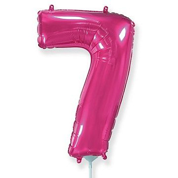 Ф Цифра 7 (16"/40 см) Фуксия Fuchsia 1шт