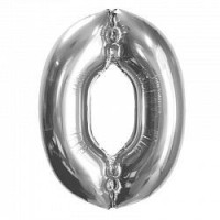 ПМ Цифра 0 (32"/81 см) Серебро 1шт в интернет магазине Праздникмастер