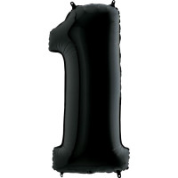 Г Цифра 1 (40"/102 см) Черный Black Пастель 1шт в интернет магазине Праздникмастер