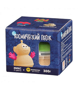 Игрушки в наборе Космический песок пластичный 300 г песочный зеленый