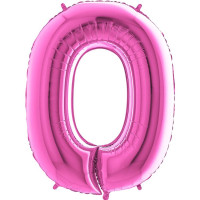 Г Цифра 0 (40"/102 см) Розовый Pink 1шт в интернет магазине Праздникмастер