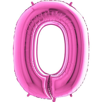 Г Цифра 0 (40"/102 см) Розовый Pink 1шт