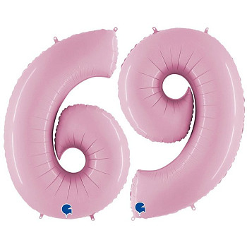 Г Цифра 6/9 (40"/102 см) Розовый Pink Пастель 1шт
