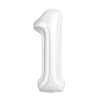 Р Цифра 1 (40''/102 см) Slim Белый блеск 1шт