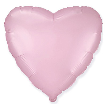 Ф Сердце (18"/46 см) Розовый Pink Сатин 1шт