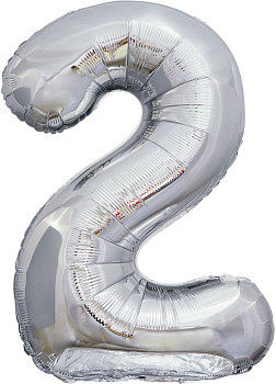 ПМ Цифра 2 (32"/81 см) Серебро 1шт