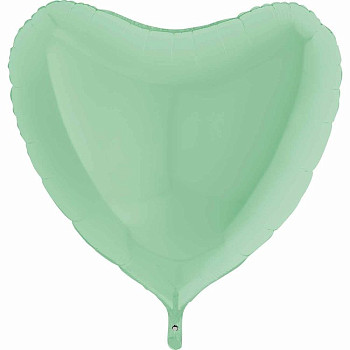 Г Сердце (36"/91 см) Зеленый Matte Green Пастель 1шт