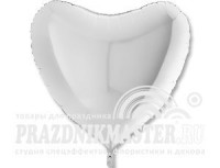 Г Сердце (36"/91 см) Белый White Пастель 1шт в интернет магазине Праздникмастер