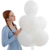 Б Шар (14"/36 см) Белый (002) White Экстра Пастель 50шт продажа в интернет - магазине ПраздникМастер