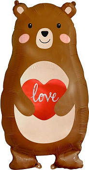 F Фигура (31''/78 см) Мишка с сердцем Love 1шт