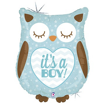 Б Фигура (26"/66 см) Сова голубая Блеск IT’S A BOY 1шт