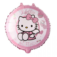 ПМ Круг (18"/46 см) Котенок Kitty в платье 1шт в интернет магазине Праздникмастер