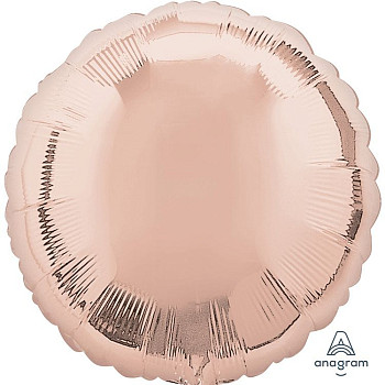 А Круг (18''/46 см) Розовое золото Rose Gold Металлик 1шт